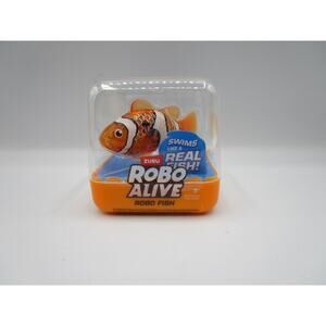Zuru Robo Alive Robo Fish Orange Water Activated Swims Color Changing